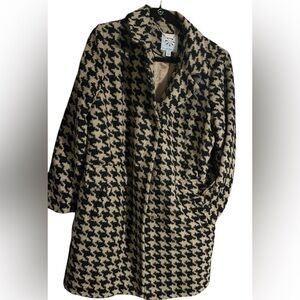 Isaac Mizrahi Live Houndstooth Wool Blend Lined Coat